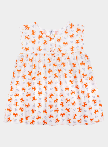 Children's Cotton Short Sleeved Nightdress - Cute Fox