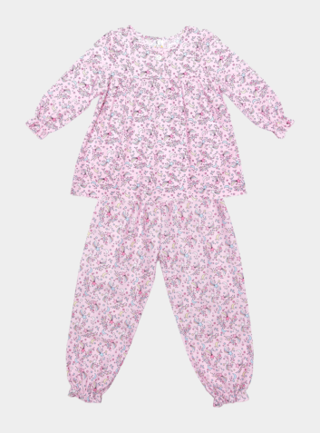 Children's Cotton Pyjama Trouser Set - Pink Cosmic Moon & Star