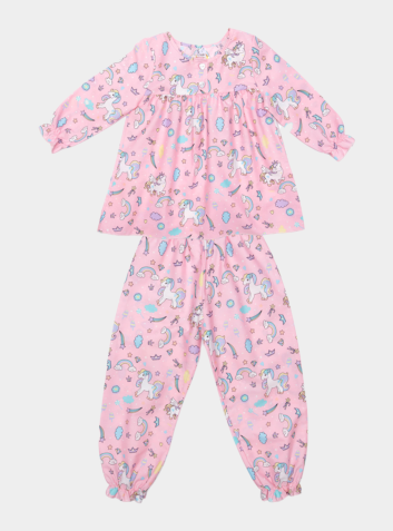 Children's Cotton Pyjama Trouser Set - Pink Magical Pony