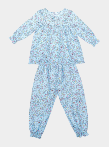 Children's Cotton Pyjama Trouser Set - Blue Cosmic Moon