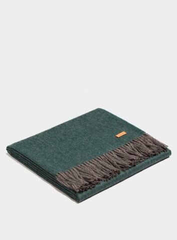 Plaid Exclusive Fishbone Blanket - Deep Green-Gray