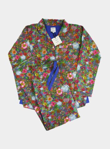 Women's Cotton Floral Disco Pyjama Trouser Set / Separate