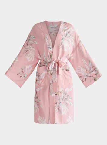 Floral Kimono Robe - Pink