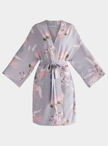 Kimono Robe - Blue Floral