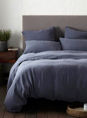100% Linen Bed Linen - French Blue