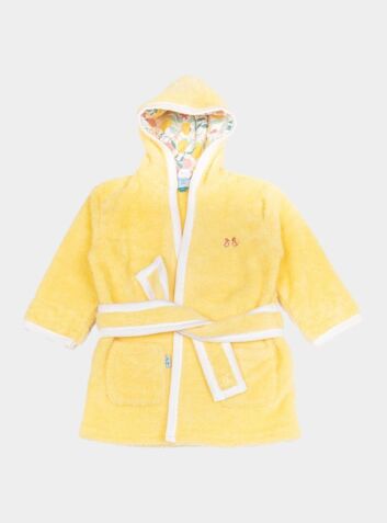 Unisex Lemon Grove Yellow Fleece Dressing Gown