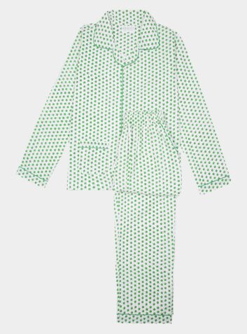 Women's Cotton Pyjama Trouser Set - Green Star