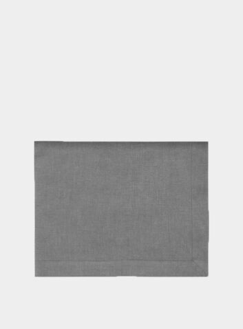 Linen Mitered Hem Tablecloth - Charcoal