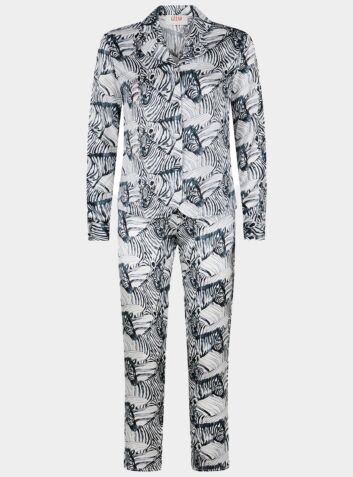 Women's Silk Pyjama Trouser Set - Zebra