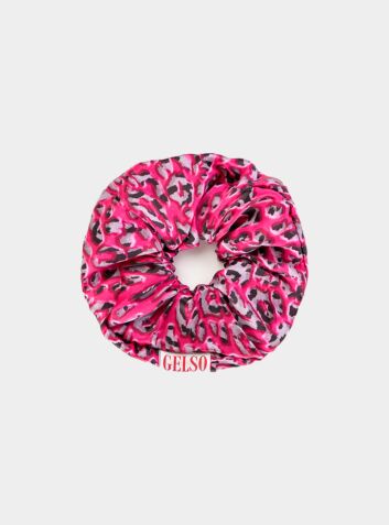 Silk Scrunchies - Pink Leopard