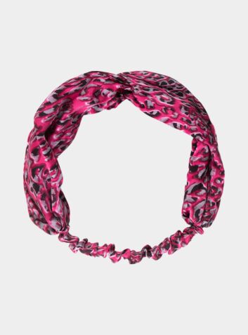 Silk Headband - Pink Leopard