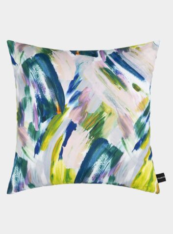 Francis - Abstract Printed Cushion - Green And Blue