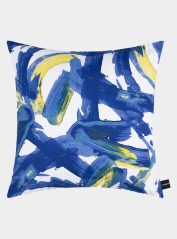 Joy - Blue Abstract Printed Cushion