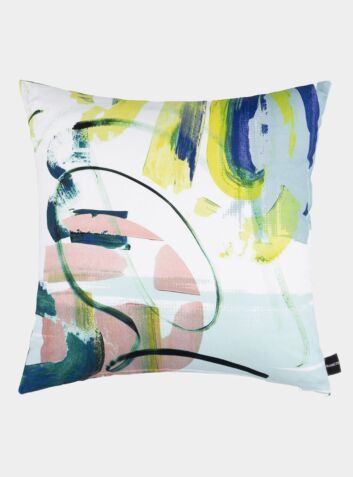 Louise - Abstract Printed Cushion - Pink And Green