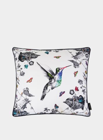 Hand Embroidered Cushion - Harlow The Hummingbird