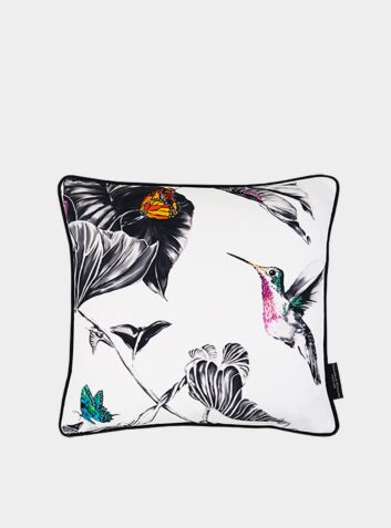 Hand Embroidered Cushion - Harvey The Hummingbird