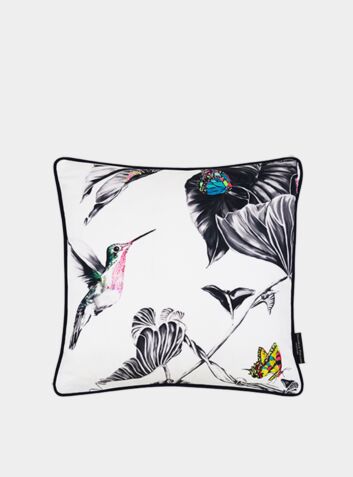 Hand Embroidered Cushion - Howard The Hummingbird