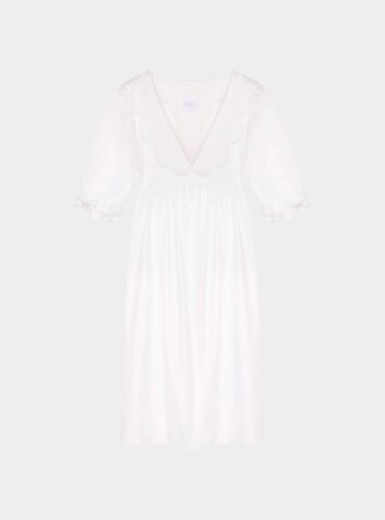Women's Ariel Cotton Nightdress - White