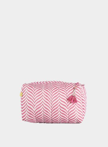 Indore Soft Herringbone Wash bag - Pink 
