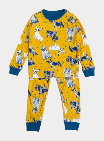 Kids Organic Cotton PJ Set - Yellow Dog