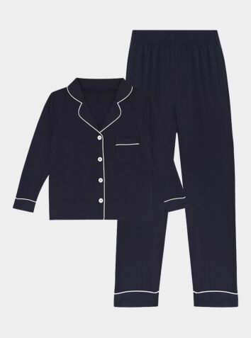 Girls Gilly Bamboo Viscose Pyjama Trouser Set - Navy