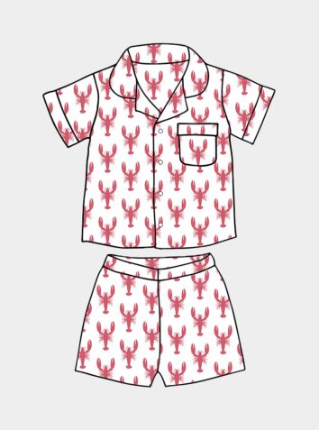 Kids' Organic Cotton Pyjama Short Set - Red Lobster (COMING SOON - MARCH 2023)