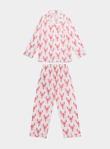 Kids' Cotton Pyjama Trouser Set - Red Lobster