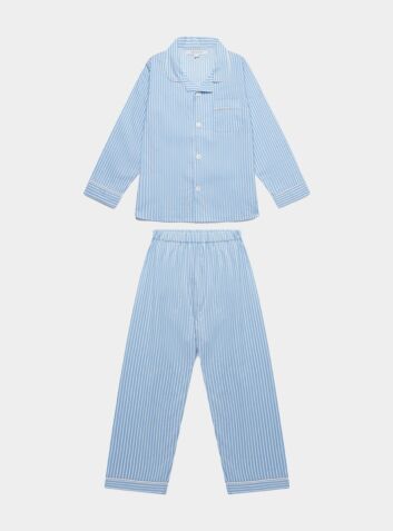 Kids' Organic Cotton Pyjama Trouser Set - Blue & White Stripe