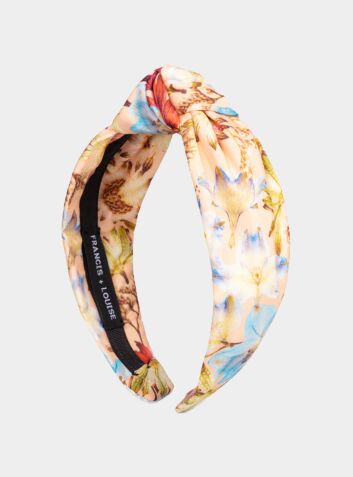 Cotton Silk Headband - Kingscote Peach Floral