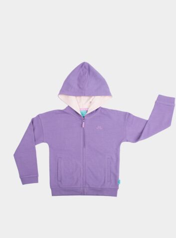 Children's Purple Zip Up Organic Cotton Hoodie