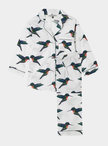 Women's Cotton Pyjama Capri Trouser Set - Hummingbird