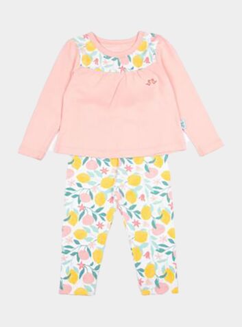 Girls Jersey Pyjamas in Organic Cotton - Lemon Grove