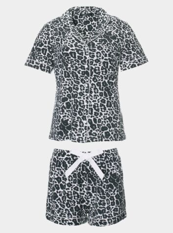 Women's Bamboo Pyjama Short Set - Leopard