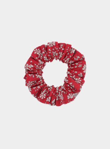 Liberty Print Hair Scrunchie - Capel Red