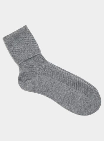 Cashmere Bed Socks - Silver Grey