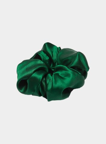 Linda Oversized Silk Scrunchie - Green