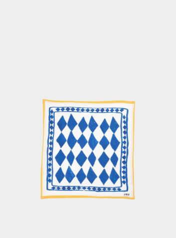 Linen Napkin Set of Four / "Blue Diamond"