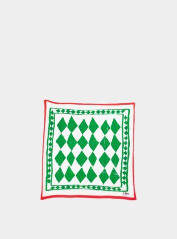 Linen Napkin Set of Six / "Green Diamond"