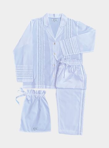 Woman Organic Cotton Pyjama Trouser Set - Salvador - White