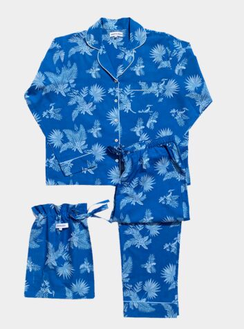 Woman Organic Cotton Pyjama Trouser Set - Ipanema - Blue