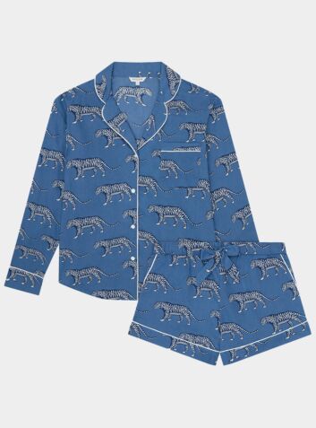 Lovely Leopards Long Sleeve Organic Cotton Pyjama Short Set