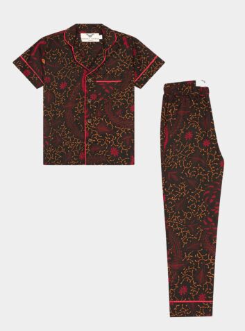 Luxury Kids African Print Pyjamas - Black Rooster