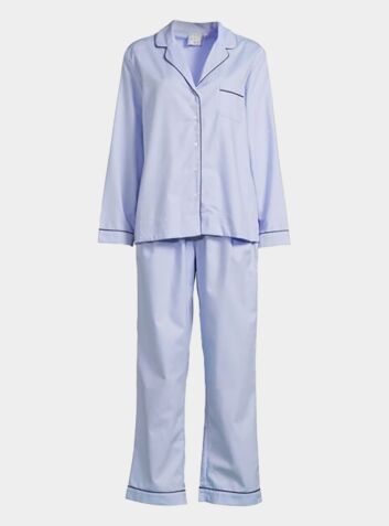 Women's Organic Cotton Pyjama Trouser Set - Pale Blue