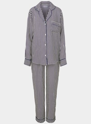 Women's Vegan Silk Pyjama Trouser Set - Marinha
