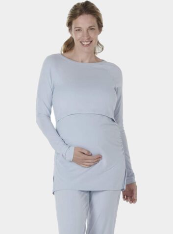 Maternity & Nursing Nattwell® Long Sleeve Top - Ice Blue