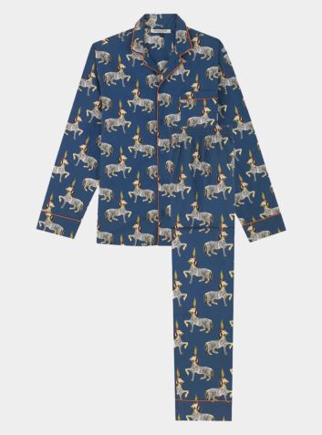 Men's Cotton Pyjama Trouser Set - Ceramic Zebra
