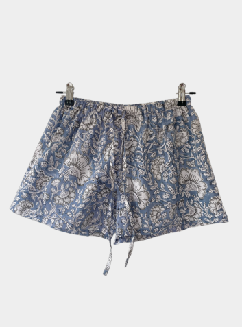 Women's Juniper Blue Cotton Sleep Shorts