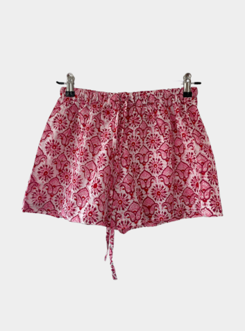 Women's Paprika Pink Cotton Sleep Shorts