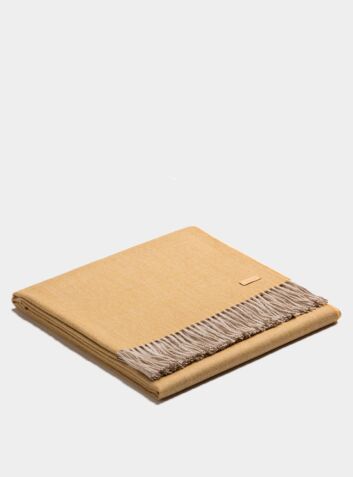 Plaid Exclusive Fishbone Blanket - Mustard-Beige