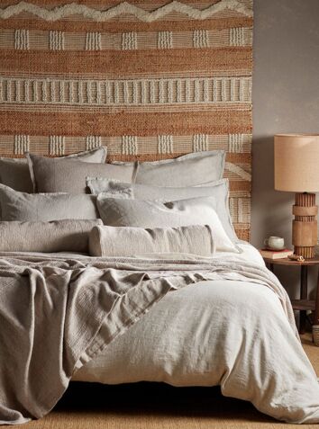 100% Linen Bed Linen - Natural Sid Stripe